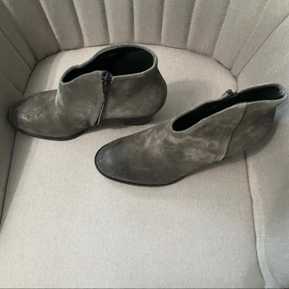 Paul Green Distressed Grey Western Scallop Boots